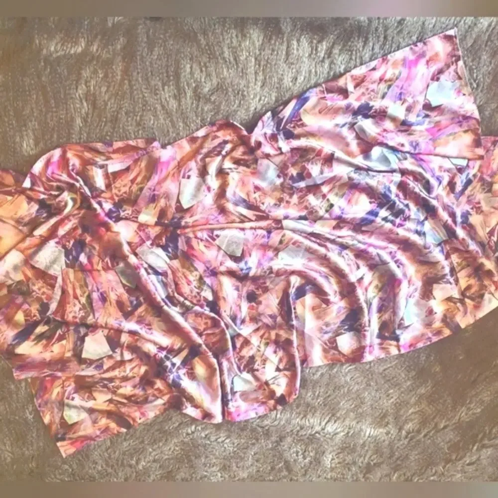 Vintage ART DECO Silk Scarf Reversible Extra Large 62